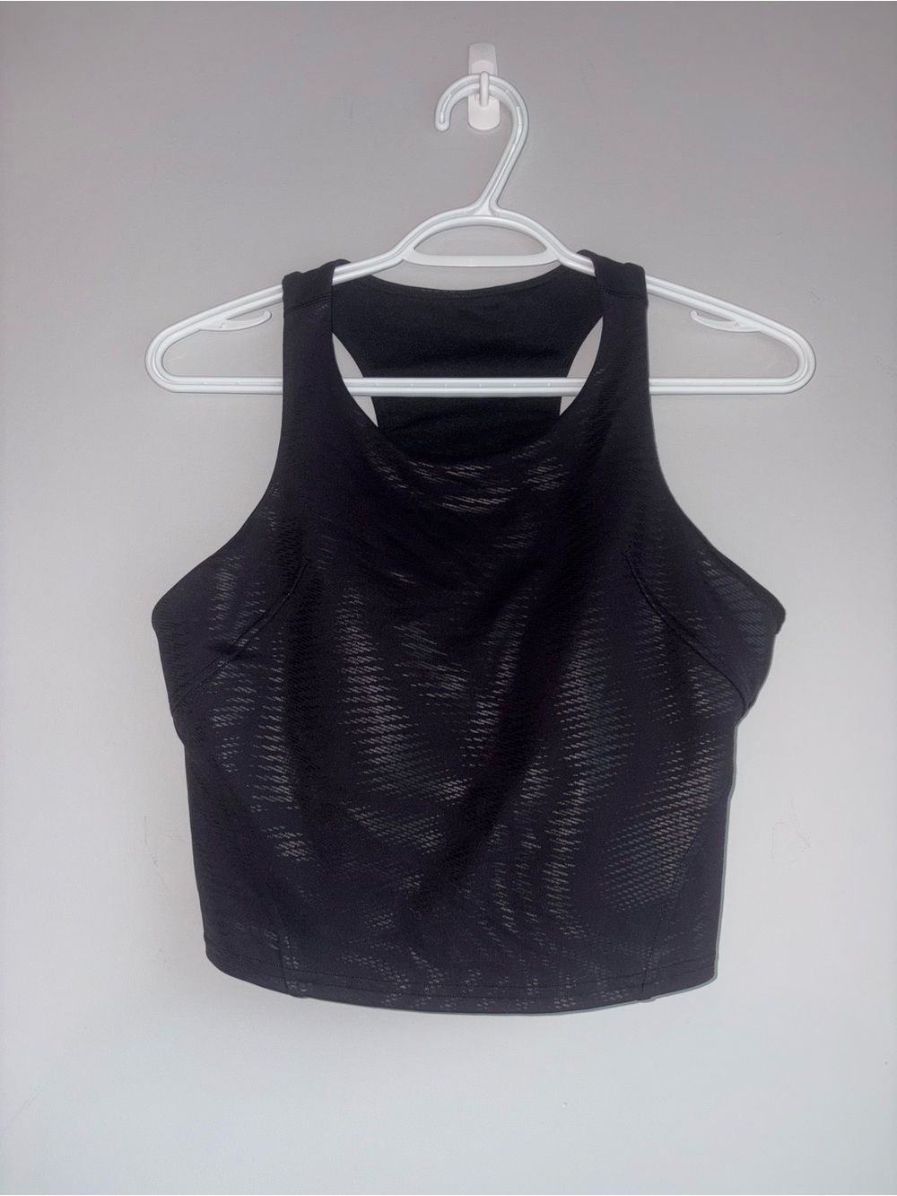 lululemon athletica Black Textured High-Neck Crop Tank